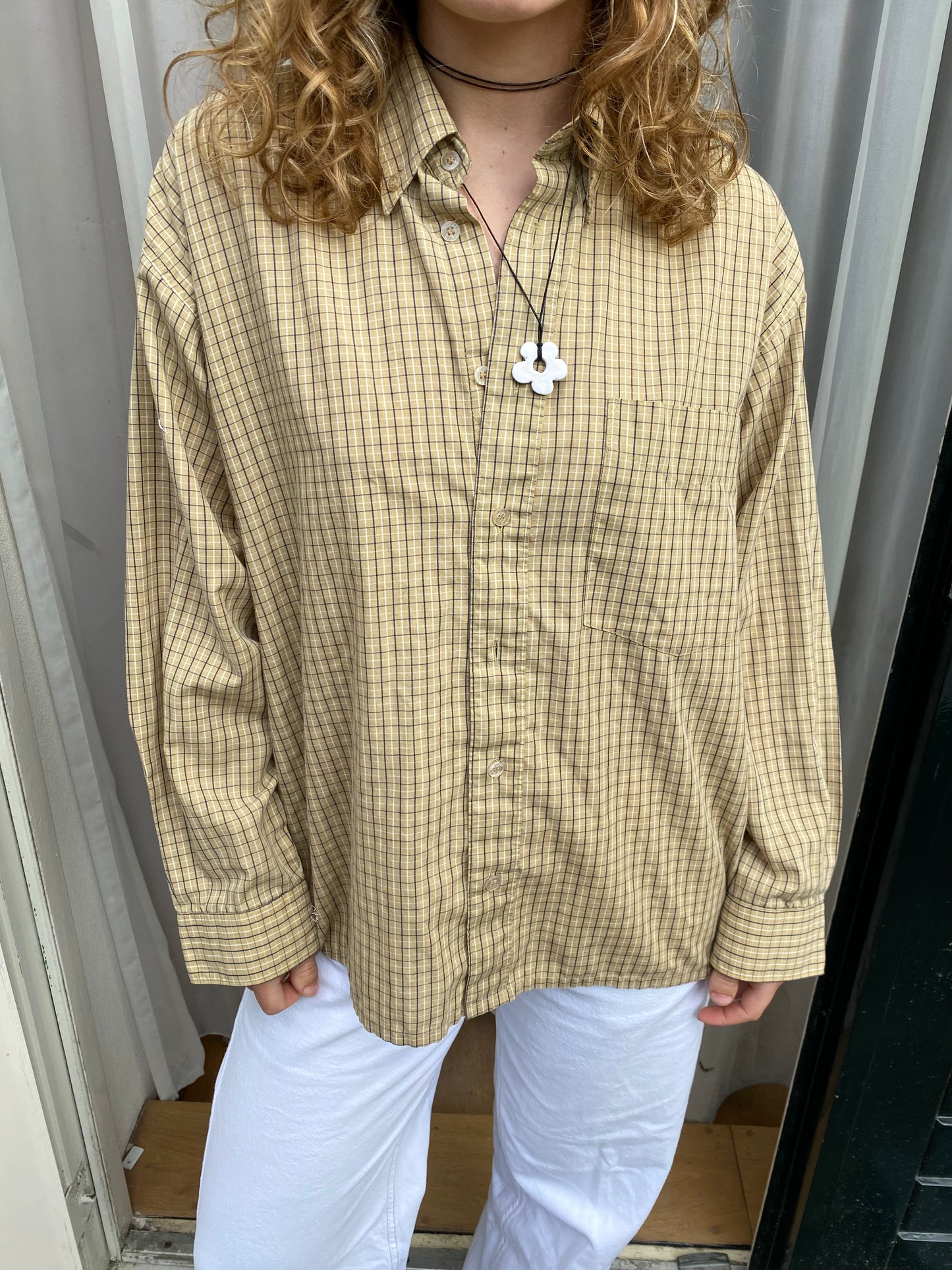 Upcycled blouse - Beige Lace