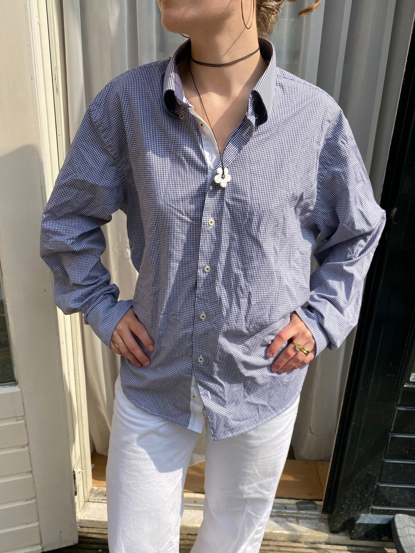 Upcycled blouse - Purple lace