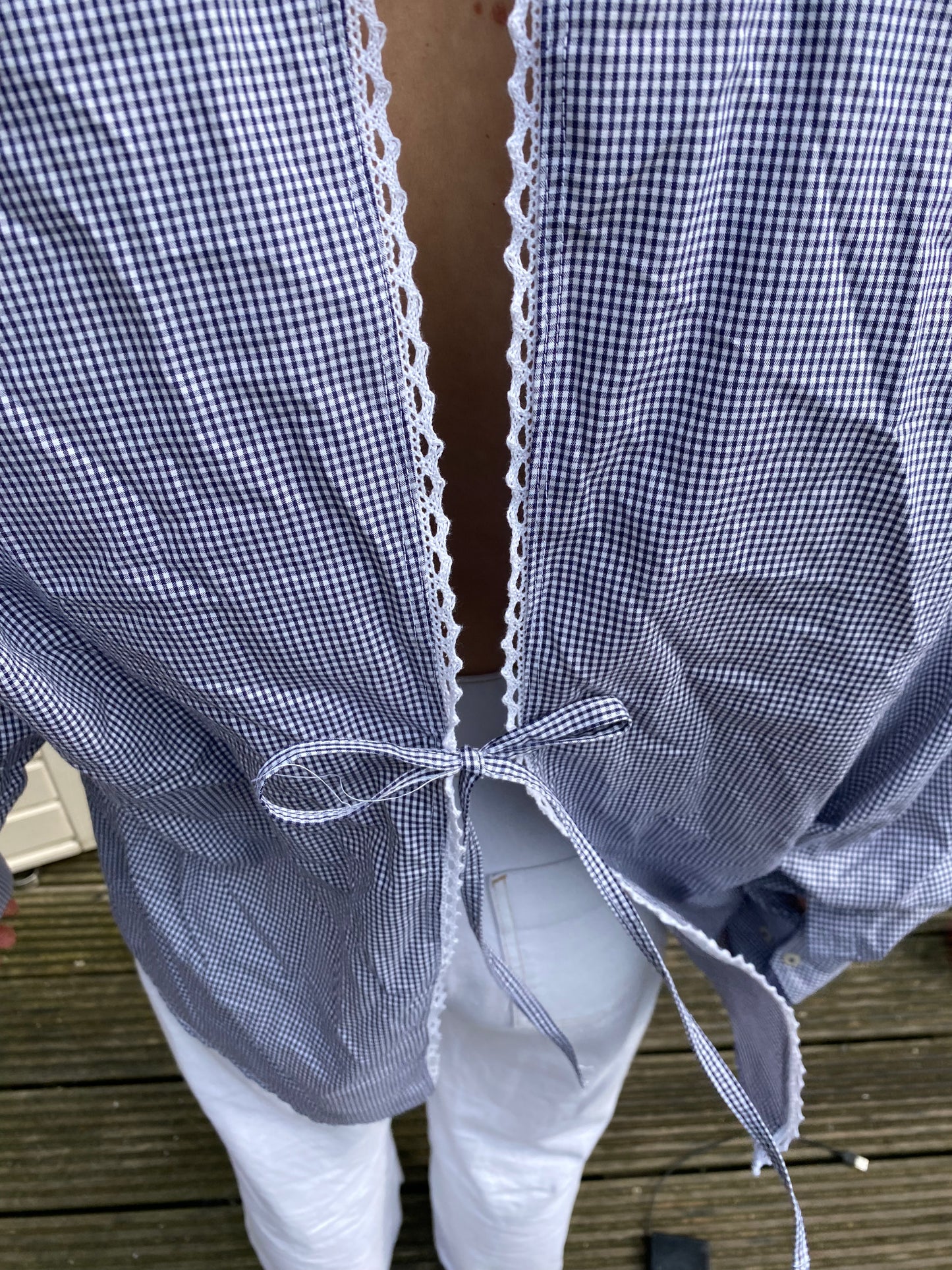 Upcycled blouse - Purple lace