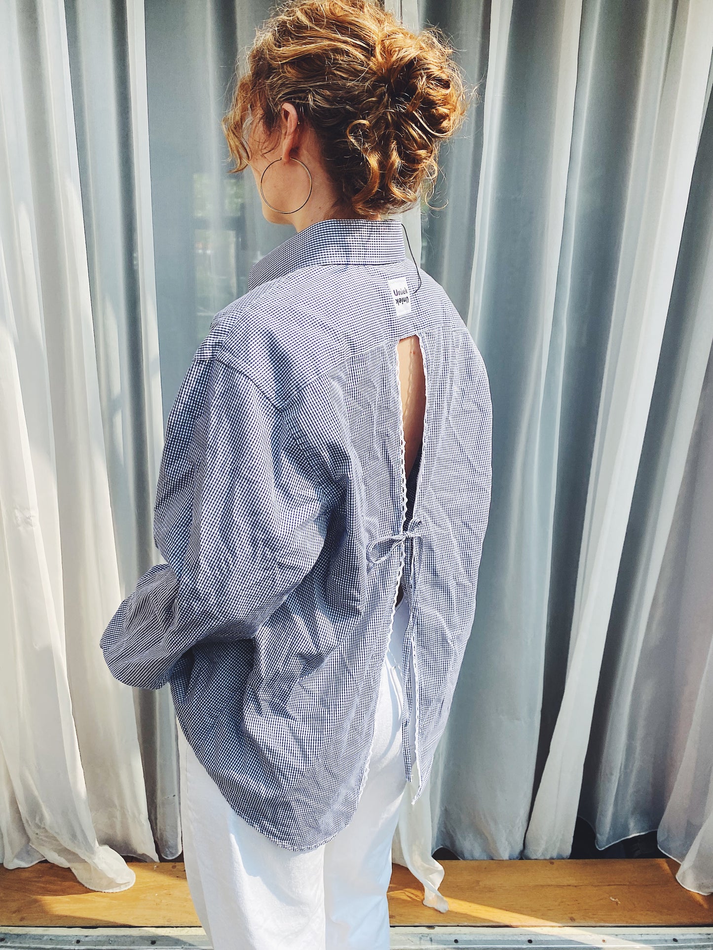 Upcycled blouse - Purple lace