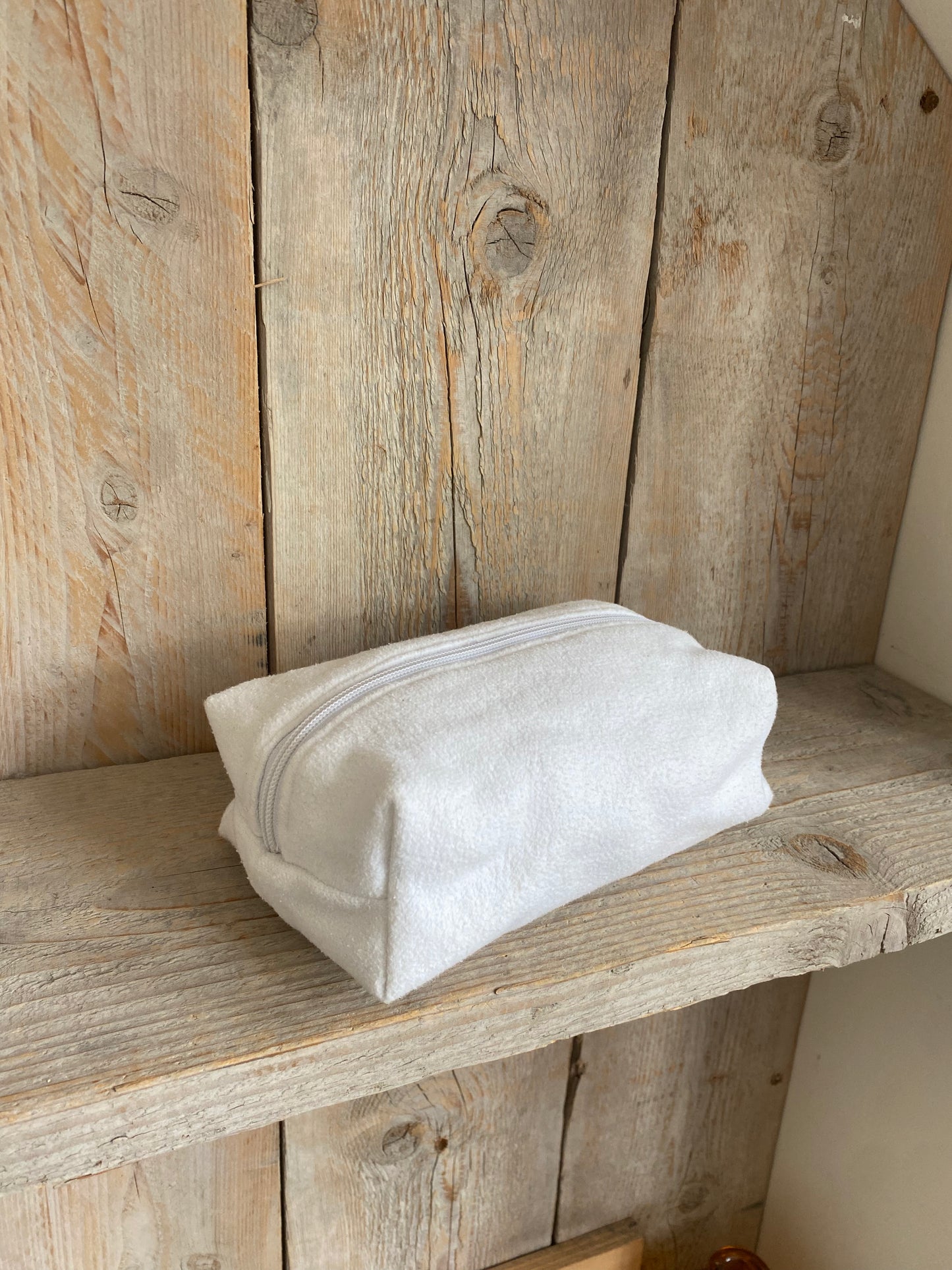 Medium Pouch - White Polka Dot