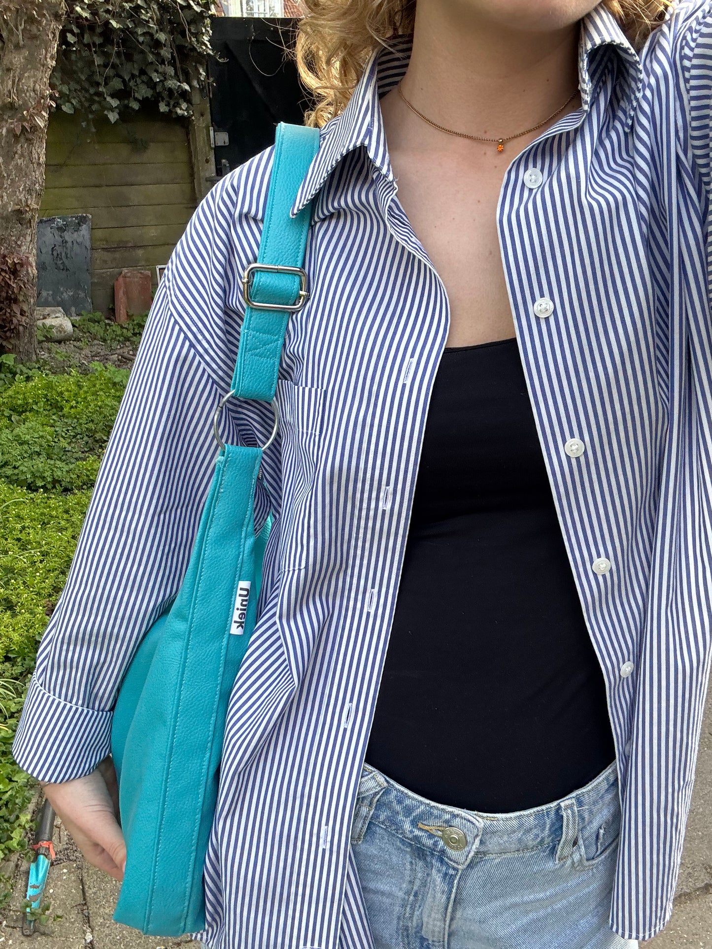 Leather bag aqua - preorder