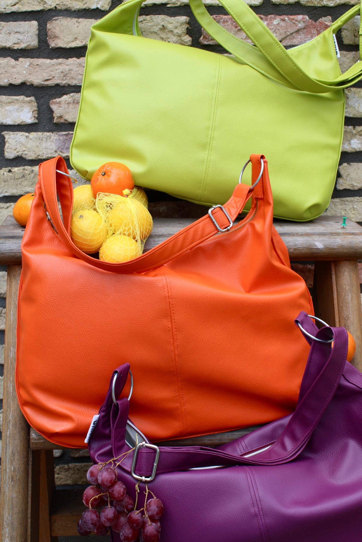 Leather bag orange - preorder