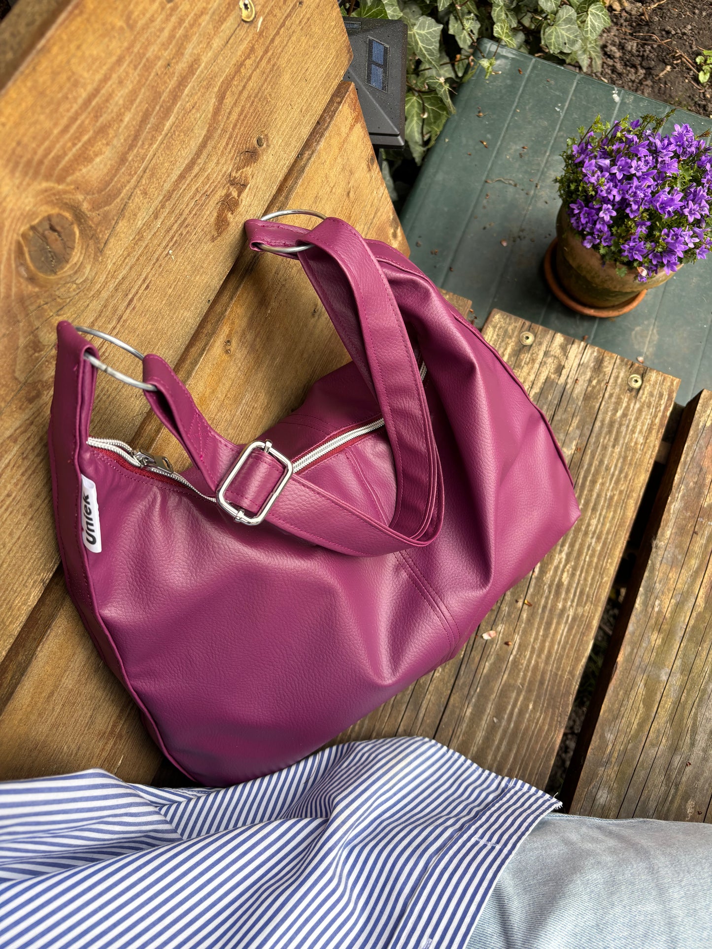 Leather bag fuchsia - preorder