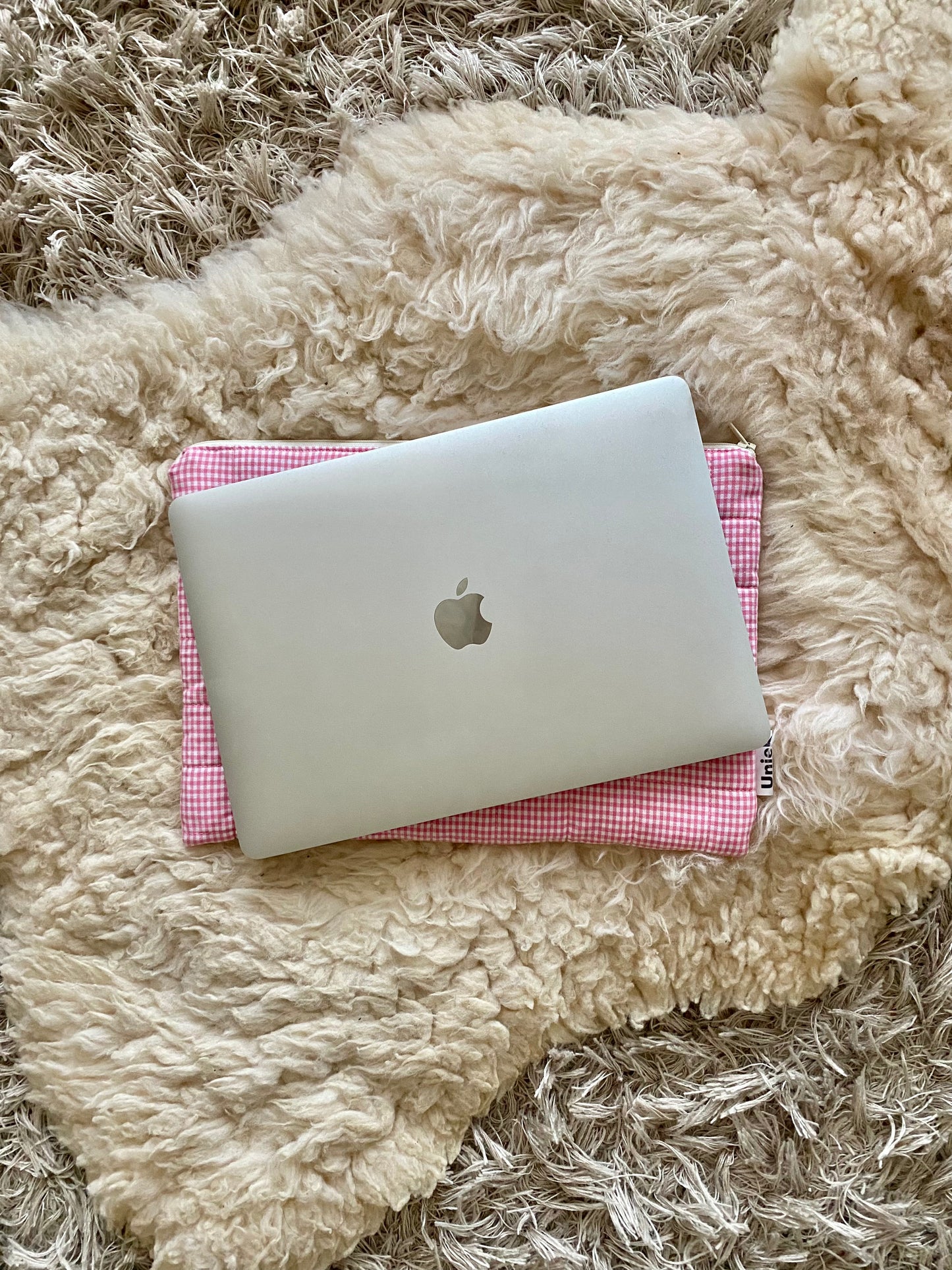Laptopsleeve - Pink gingham