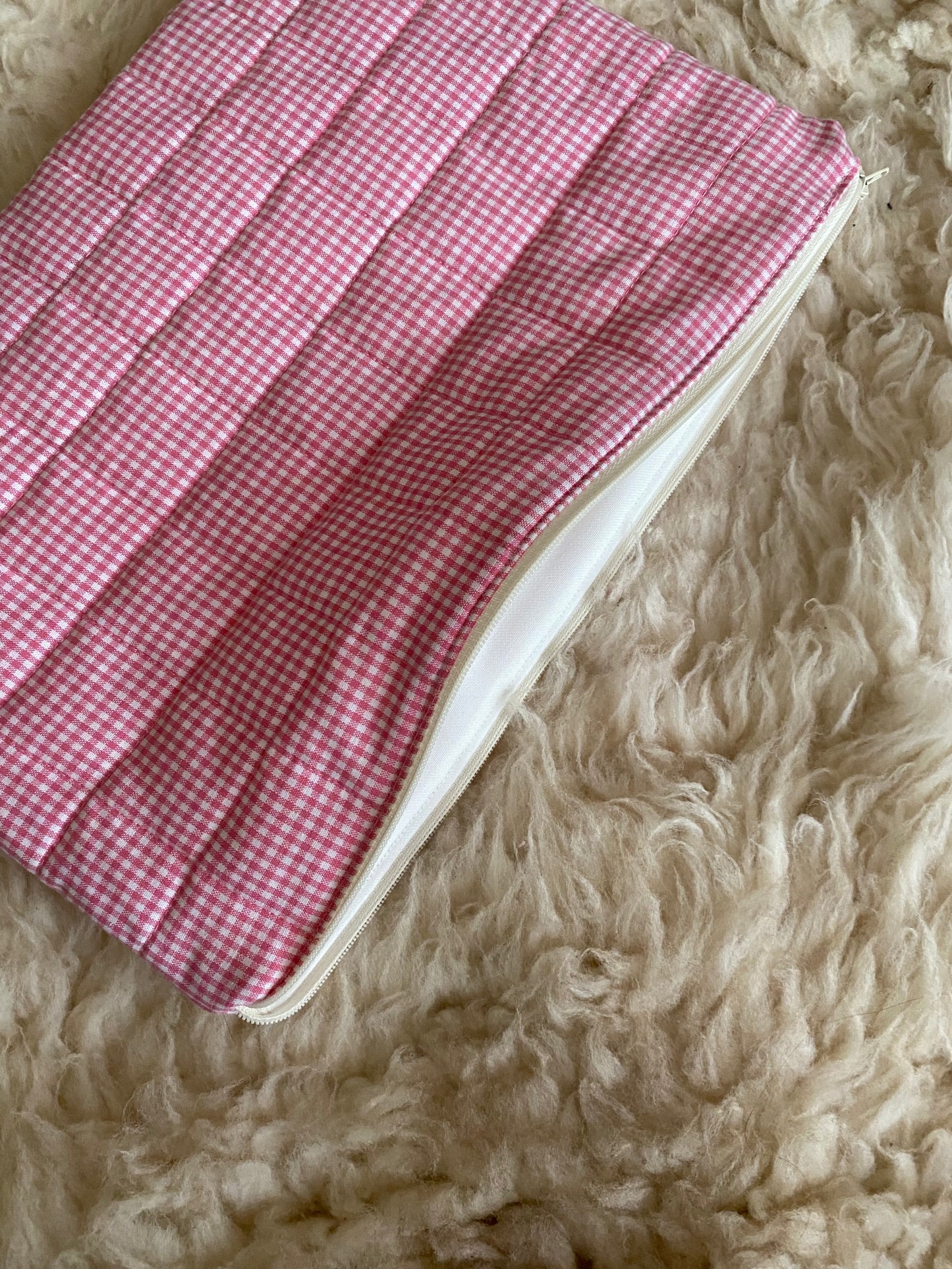 Laptopsleeve - Pink gingham