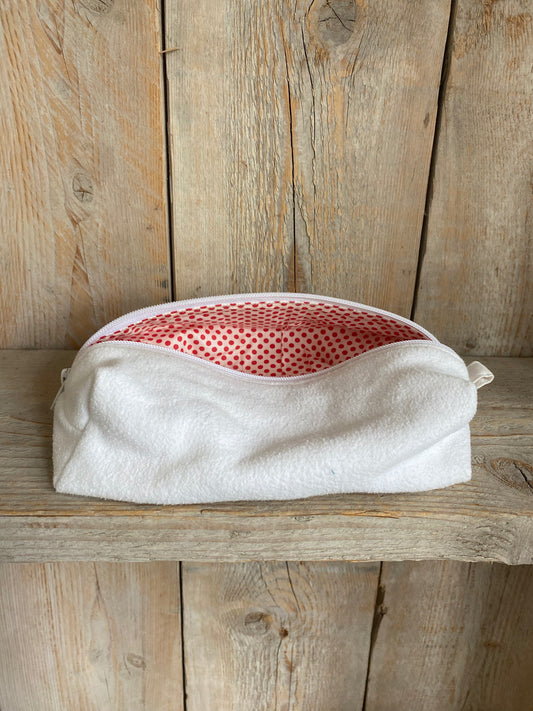Medium Pouch - White Polka Dot